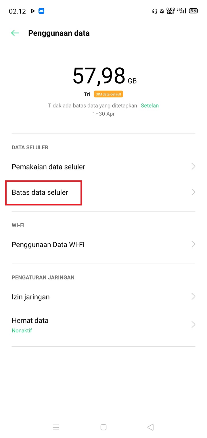 Batas Data Seluler