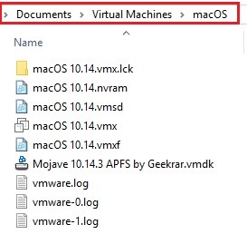 Folder Virtual Machine macOS