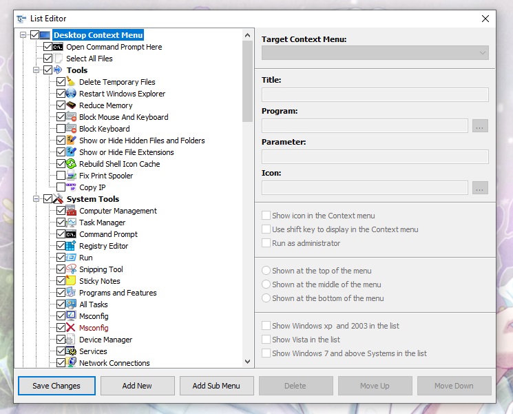 Tambah Menu Context Menu Editor