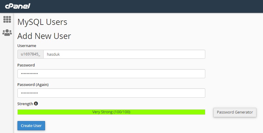 Buat User Database