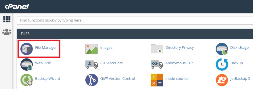 File Manager cPanel