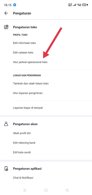 Jadwal operasional toko