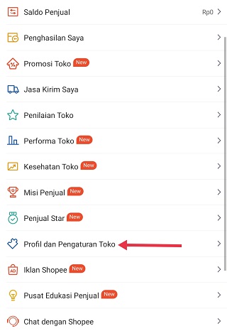 Profil dan Pengaturan Toko