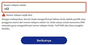 Verifikasi Nomor Telpon