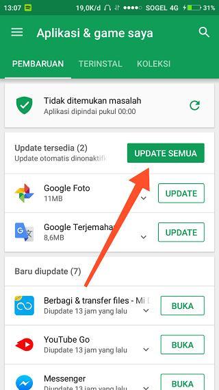 Perbarui Aplikasi di Playstore