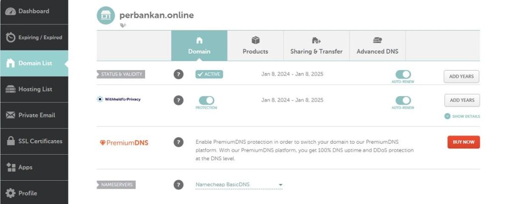 Manage Domain