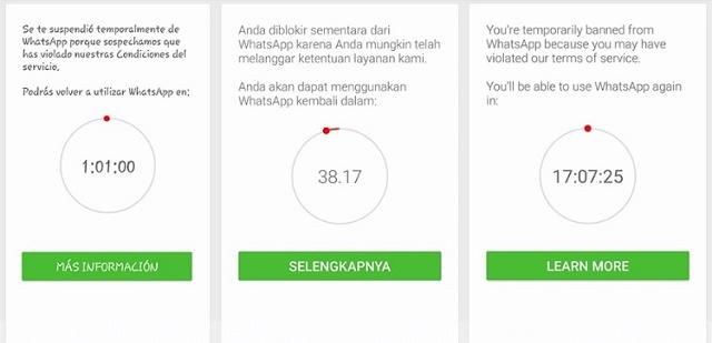 WhatsApp Terblokir Sementara