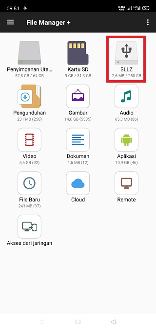 HDD Terhubung ke HP Android