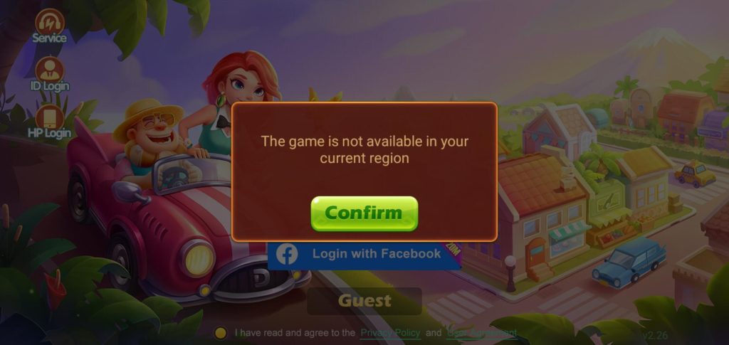 The game is not available in your current region